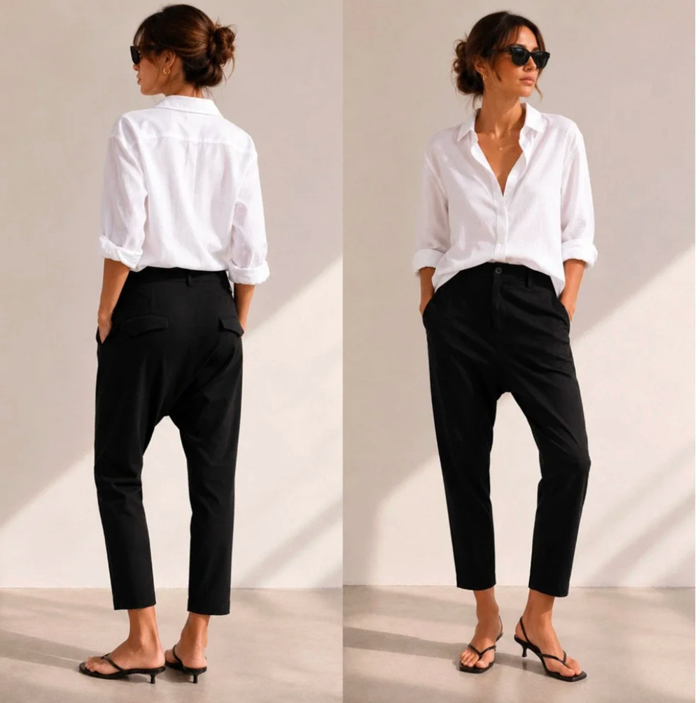 Nili Lotan 6 Virgin Wool PARIS Pants Slouchy Dress Trousers Crop Black $595